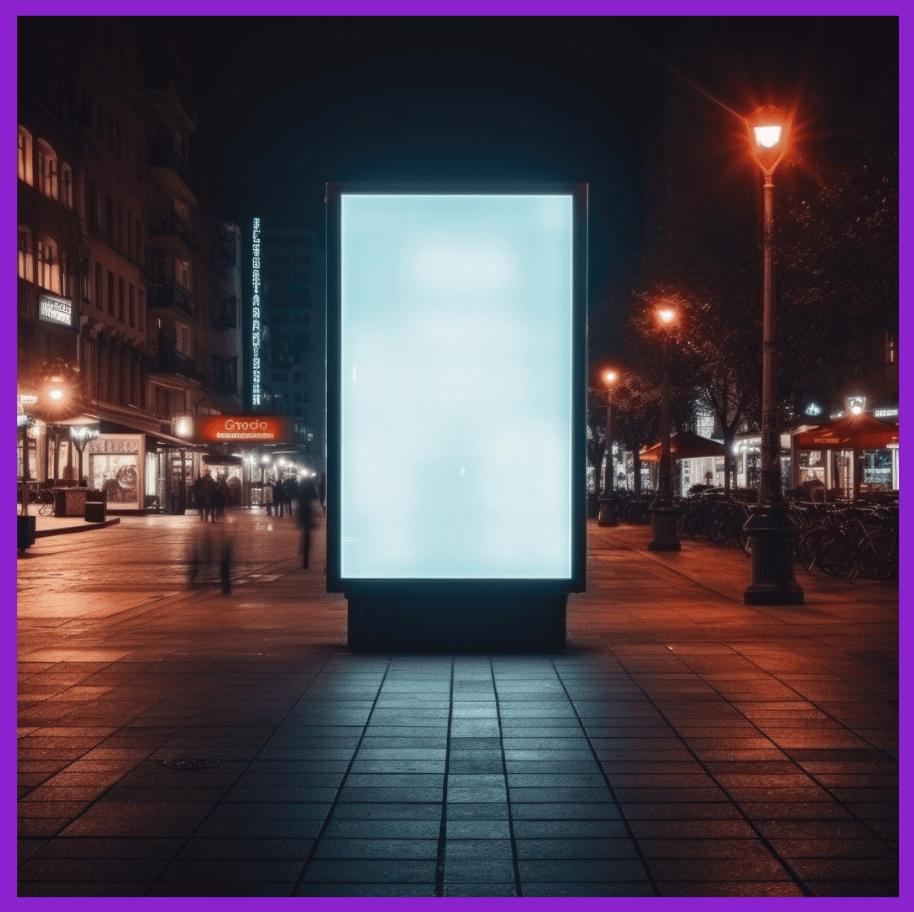 Image showing a blank ad display at a street - ai generated image