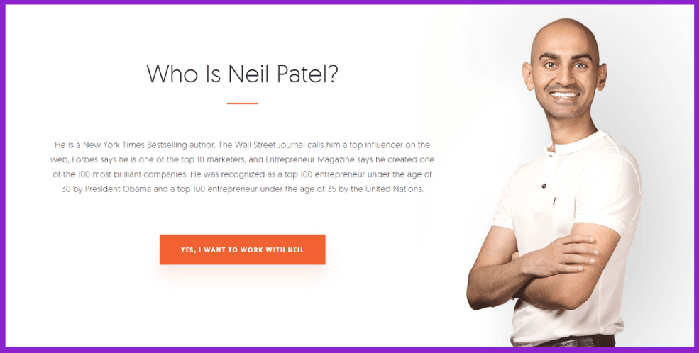 NeilPatel.com website screenshot image