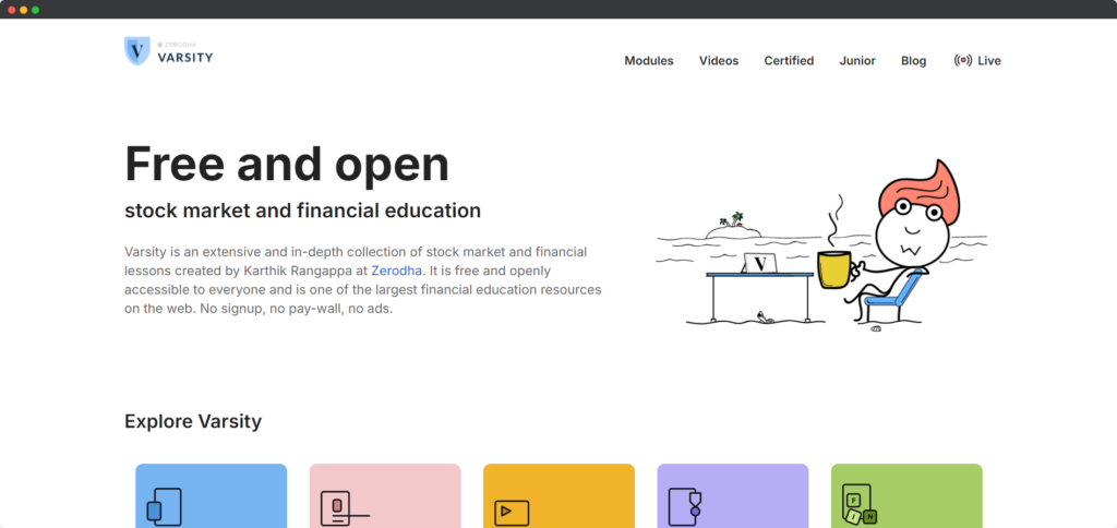 screenshot of Zerodha Varsity page